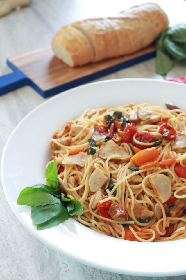 Slow Roasted Tomato & Sunchoke Pasta from The Ruby Kitchen