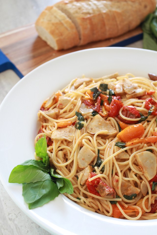 Slow Roasted Tomato & Sunchoke Pasta from The Ruby Kitchen